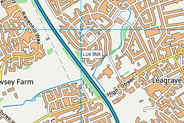 LU4 9NX map - OS VectorMap District (Ordnance Survey)