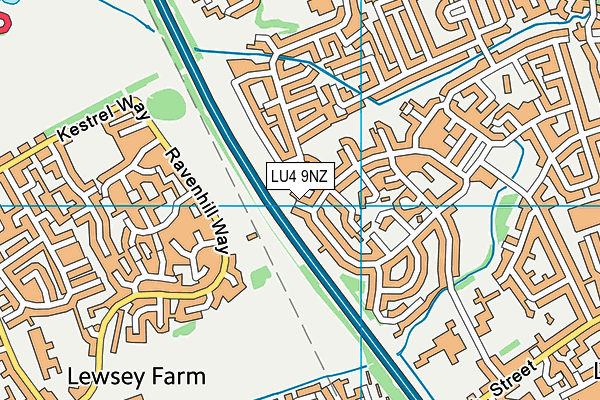 LU4 9NZ map - OS VectorMap District (Ordnance Survey)