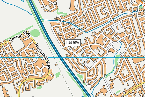LU4 9PA map - OS VectorMap District (Ordnance Survey)