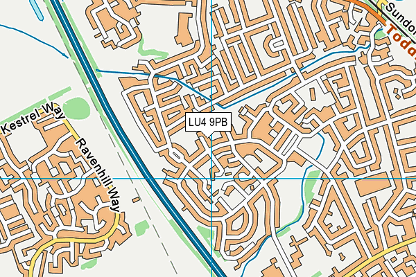 LU4 9PB map - OS VectorMap District (Ordnance Survey)