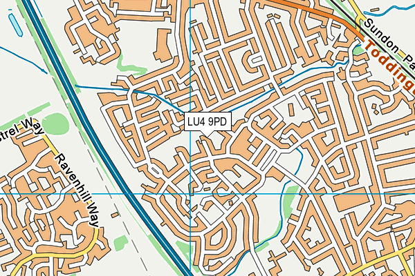 LU4 9PD map - OS VectorMap District (Ordnance Survey)