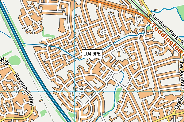 LU4 9PE map - OS VectorMap District (Ordnance Survey)