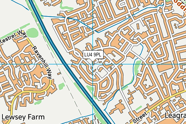 LU4 9PL map - OS VectorMap District (Ordnance Survey)