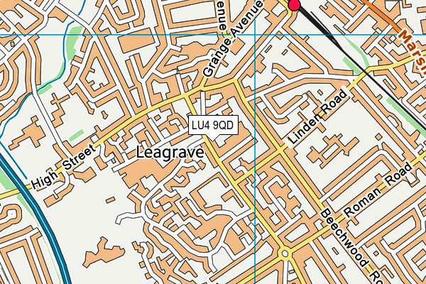 LU4 9QD map - OS VectorMap District (Ordnance Survey)