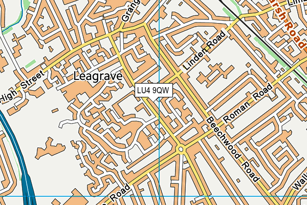 LU4 9QW map - OS VectorMap District (Ordnance Survey)