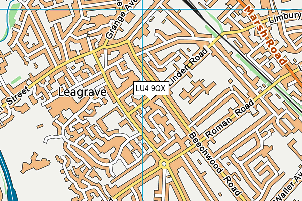 LU4 9QX map - OS VectorMap District (Ordnance Survey)