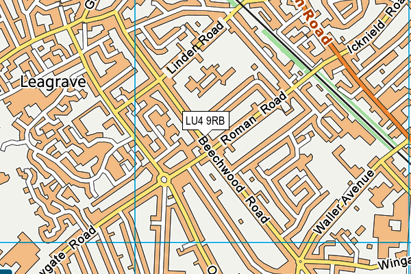 LU4 9RB map - OS VectorMap District (Ordnance Survey)