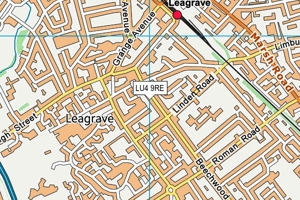 LU4 9RE map - OS VectorMap District (Ordnance Survey)