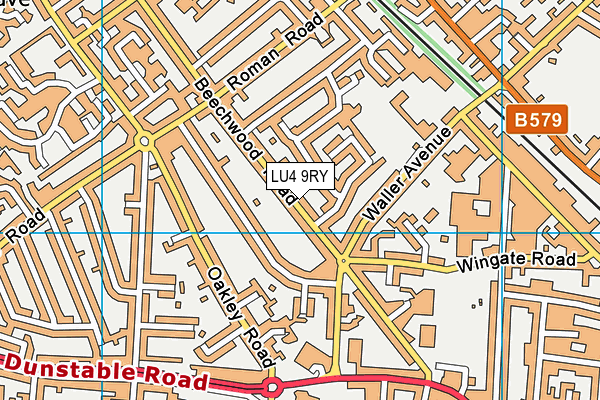 LU4 9RY map - OS VectorMap District (Ordnance Survey)