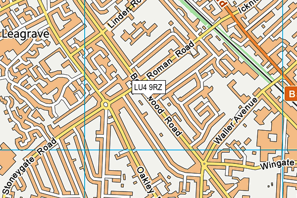 LU4 9RZ map - OS VectorMap District (Ordnance Survey)