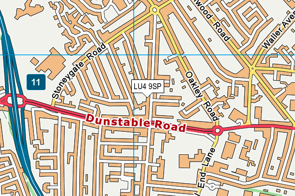 LU4 9SP map - OS VectorMap District (Ordnance Survey)