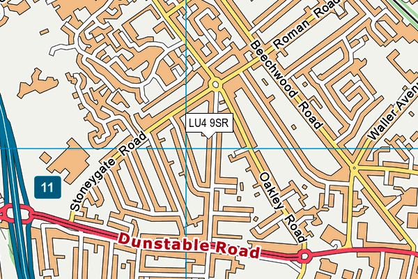 LU4 9SR map - OS VectorMap District (Ordnance Survey)