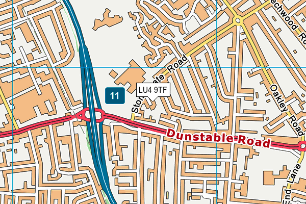 LU4 9TF map - OS VectorMap District (Ordnance Survey)