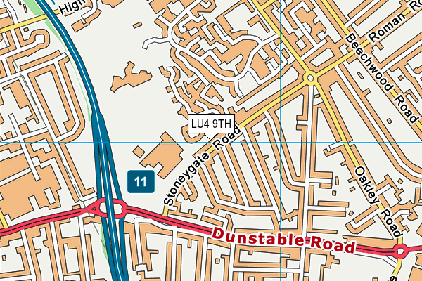 LU4 9TH map - OS VectorMap District (Ordnance Survey)