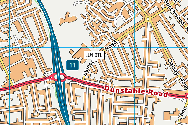 LU4 9TL map - OS VectorMap District (Ordnance Survey)