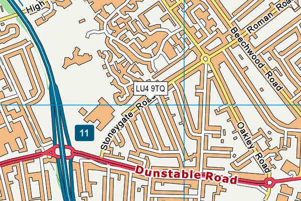LU4 9TQ map - OS VectorMap District (Ordnance Survey)