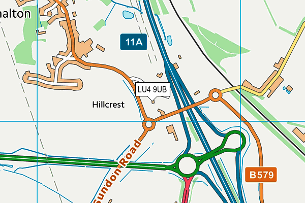 LU4 9UB map - OS VectorMap District (Ordnance Survey)
