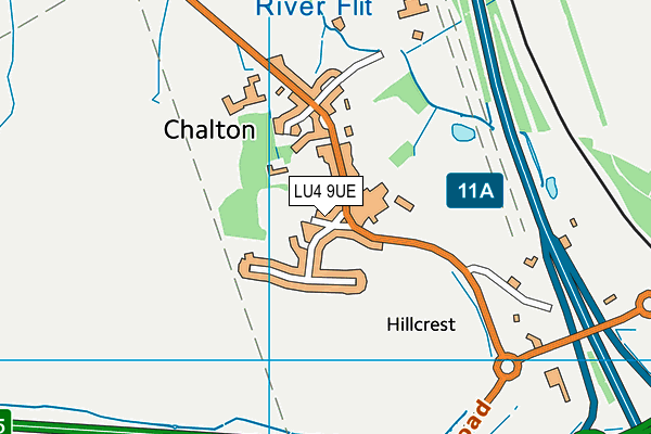 LU4 9UE map - OS VectorMap District (Ordnance Survey)