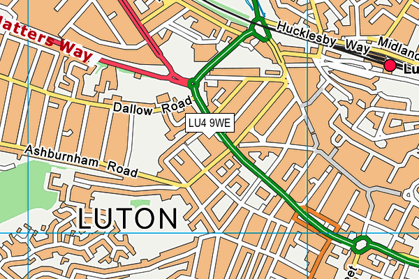 LU4 9WE map - OS VectorMap District (Ordnance Survey)