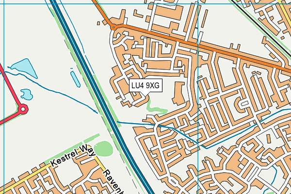 LU4 9XG map - OS VectorMap District (Ordnance Survey)