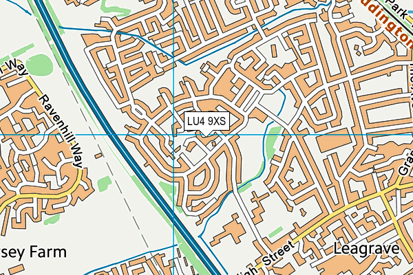LU4 9XS map - OS VectorMap District (Ordnance Survey)