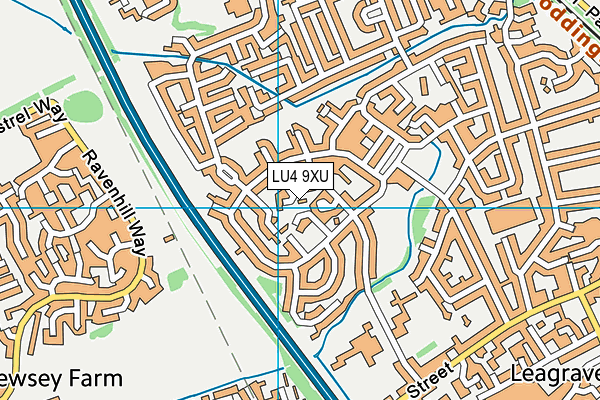 LU4 9XU map - OS VectorMap District (Ordnance Survey)