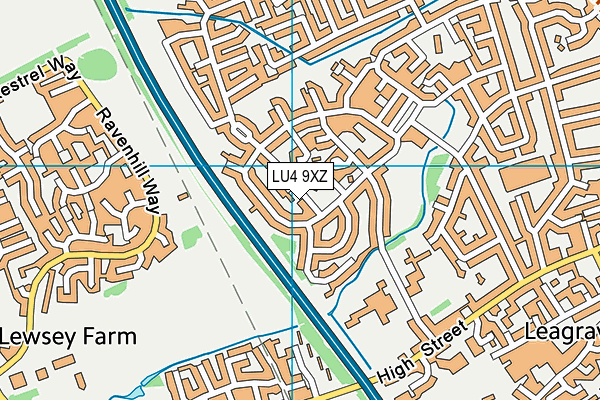 LU4 9XZ map - OS VectorMap District (Ordnance Survey)