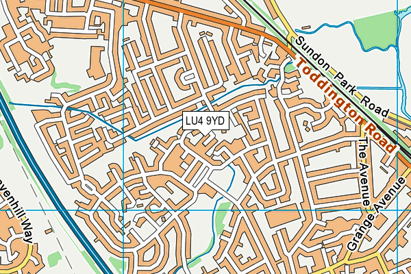 LU4 9YD map - OS VectorMap District (Ordnance Survey)