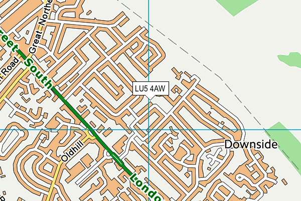 LU5 4AW map - OS VectorMap District (Ordnance Survey)