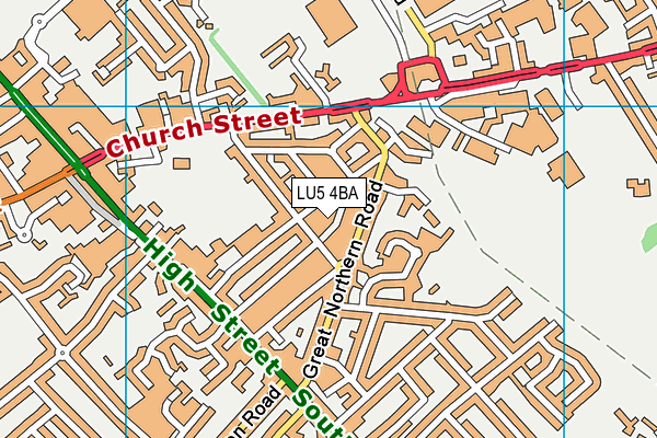 LU5 4BA map - OS VectorMap District (Ordnance Survey)