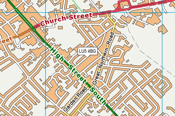 LU5 4BG map - OS VectorMap District (Ordnance Survey)