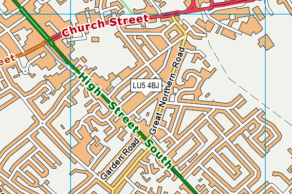 LU5 4BJ map - OS VectorMap District (Ordnance Survey)
