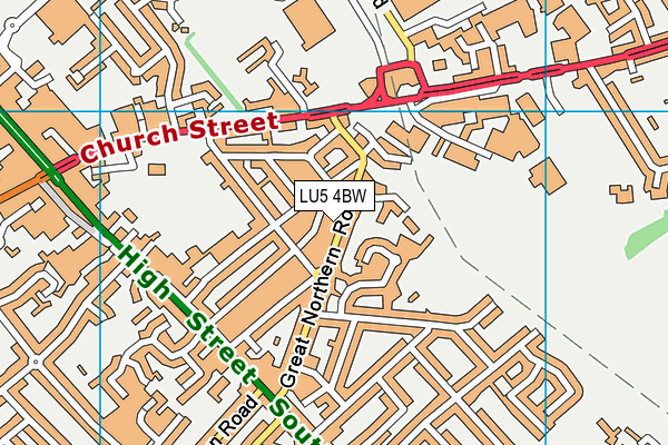 LU5 4BW map - OS VectorMap District (Ordnance Survey)