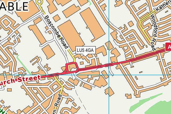 LU5 4GA map - OS VectorMap District (Ordnance Survey)