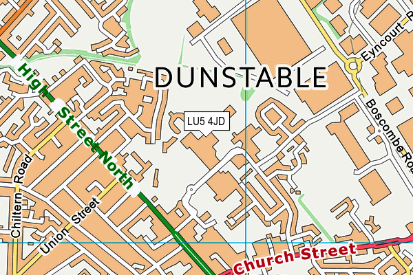 The Dunstable Centre map (LU5 4JD) - OS VectorMap District (Ordnance Survey)