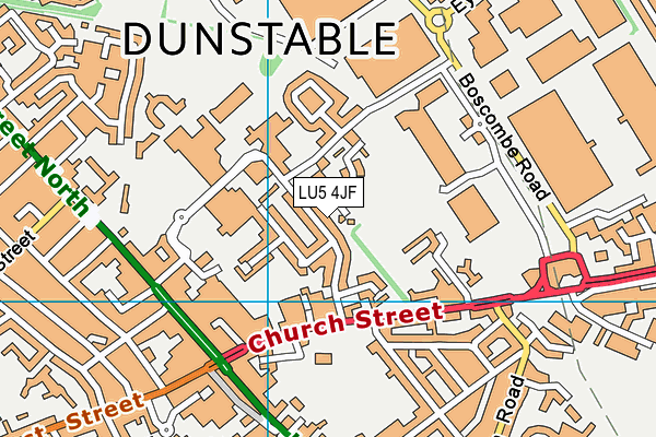 LU5 4JF map - OS VectorMap District (Ordnance Survey)