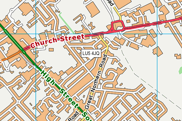 LU5 4JQ map - OS VectorMap District (Ordnance Survey)