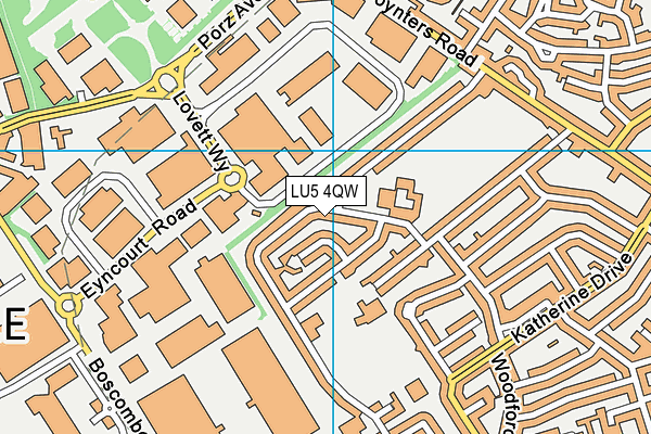 LU5 4QW map - OS VectorMap District (Ordnance Survey)