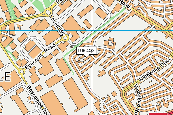 LU5 4QX map - OS VectorMap District (Ordnance Survey)