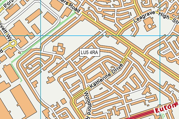 LU5 4RA map - OS VectorMap District (Ordnance Survey)