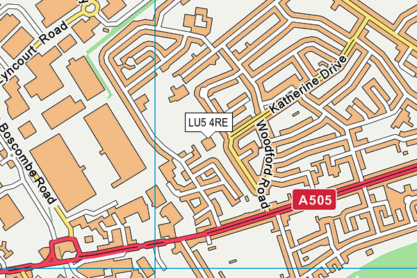 LU5 4RE map - OS VectorMap District (Ordnance Survey)