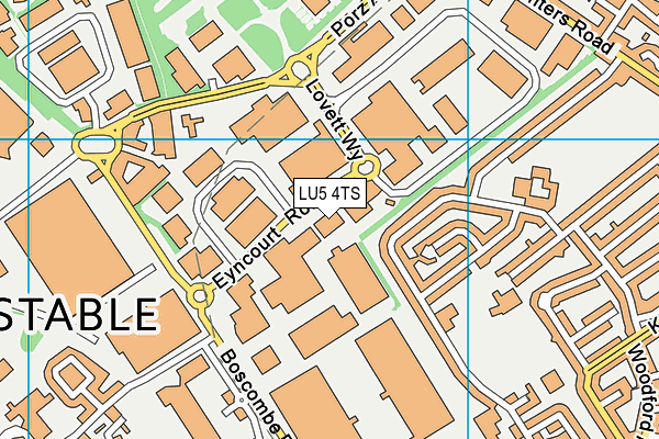 LU5 4TS map - OS VectorMap District (Ordnance Survey)