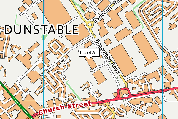 Everlast Gyms (Dunstable) map (LU5 4WL) - OS VectorMap District (Ordnance Survey)