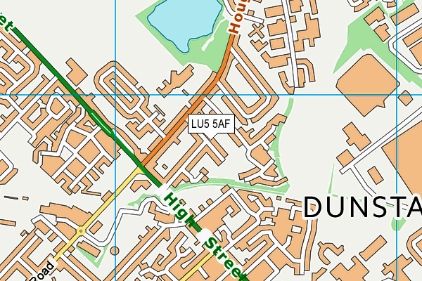 LU5 5AF map - OS VectorMap District (Ordnance Survey)