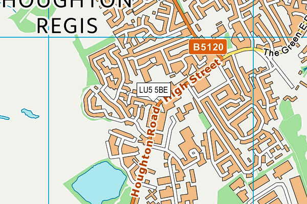 LU5 5BE map - OS VectorMap District (Ordnance Survey)