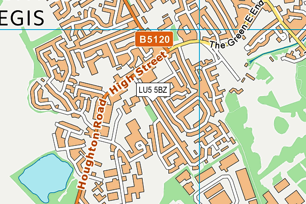 LU5 5BZ map - OS VectorMap District (Ordnance Survey)