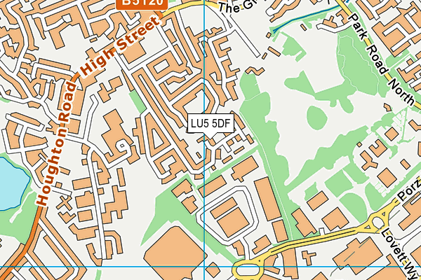 LU5 5DF map - OS VectorMap District (Ordnance Survey)