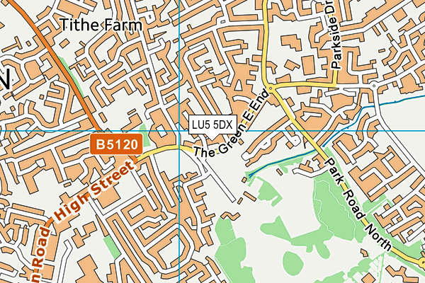 LU5 5DX map - OS VectorMap District (Ordnance Survey)