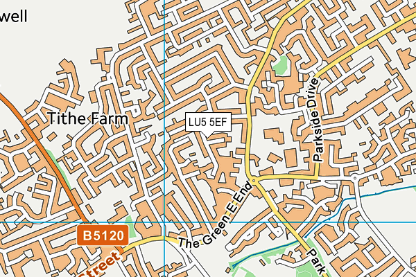 LU5 5EF map - OS VectorMap District (Ordnance Survey)