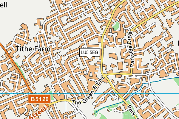 LU5 5EG map - OS VectorMap District (Ordnance Survey)